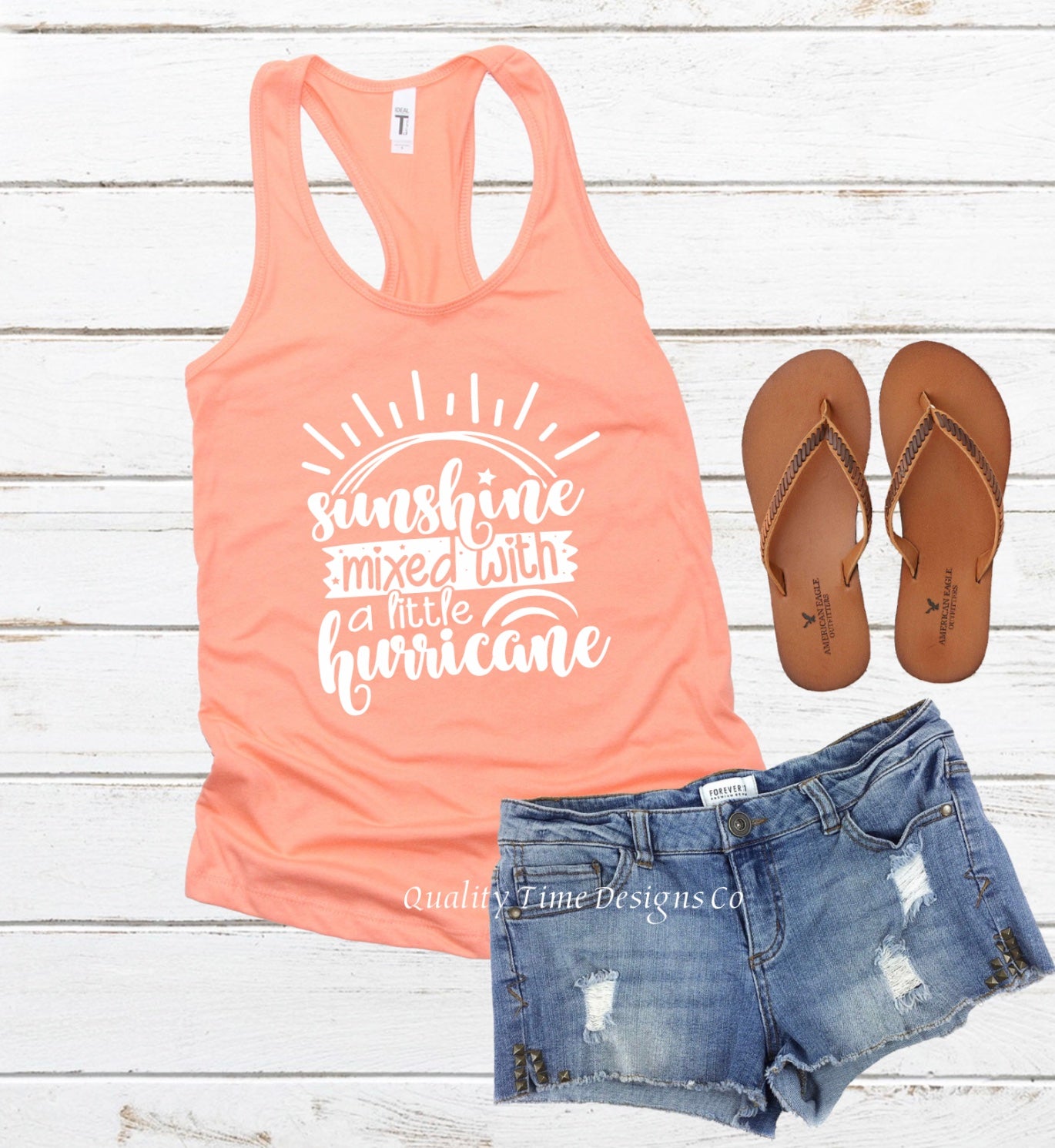 Sunshine mixed with a little hurricane racerback tank top 