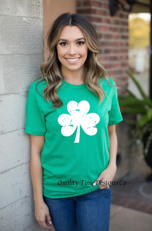 Shamrock four leaf clover st Patrick’s day green t shirt