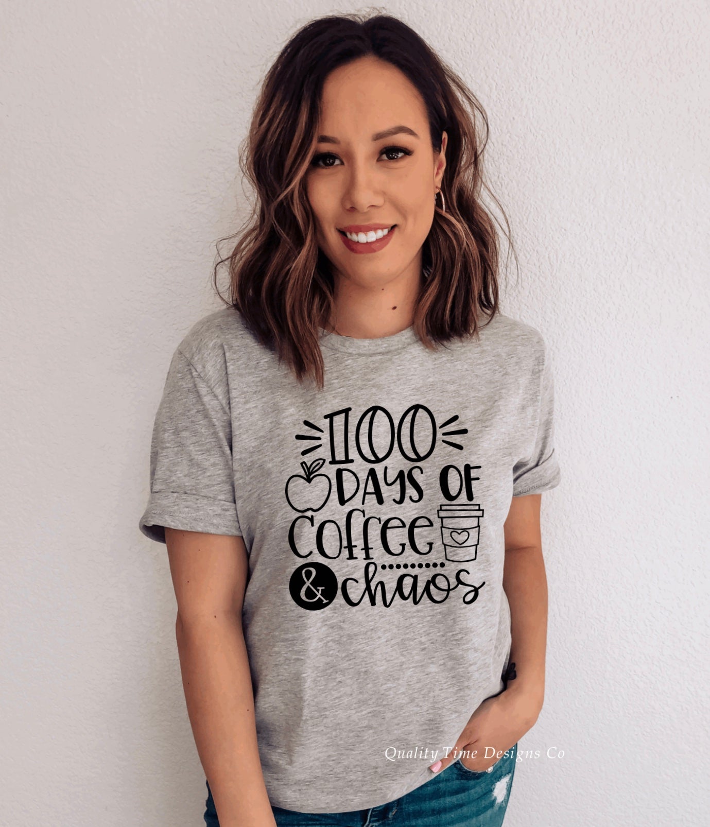100 days of coffee and chaos t-shirt 