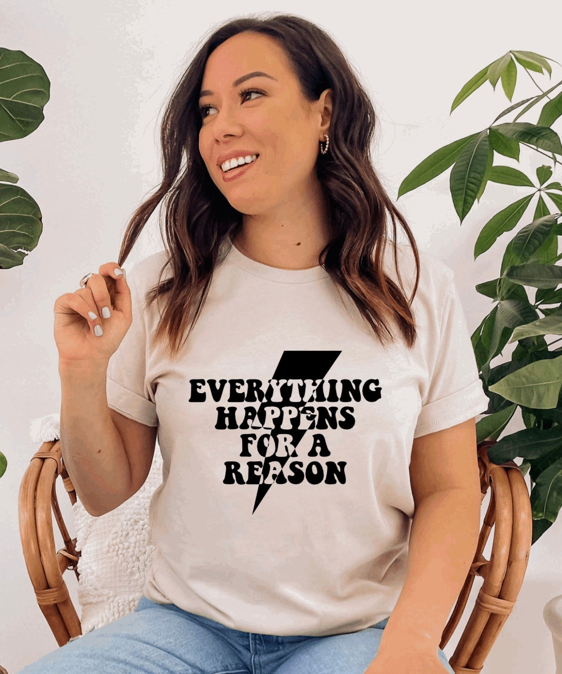 Everything Happens for a Reason- Retro lightening t-shirt