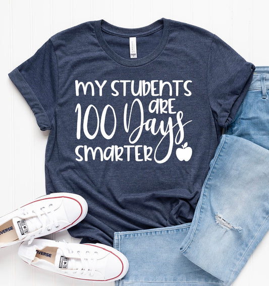 My students are 100 days smarter t-shirt 