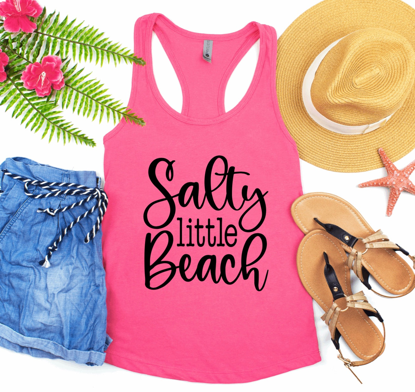 Salty Little beach racerback tank top 