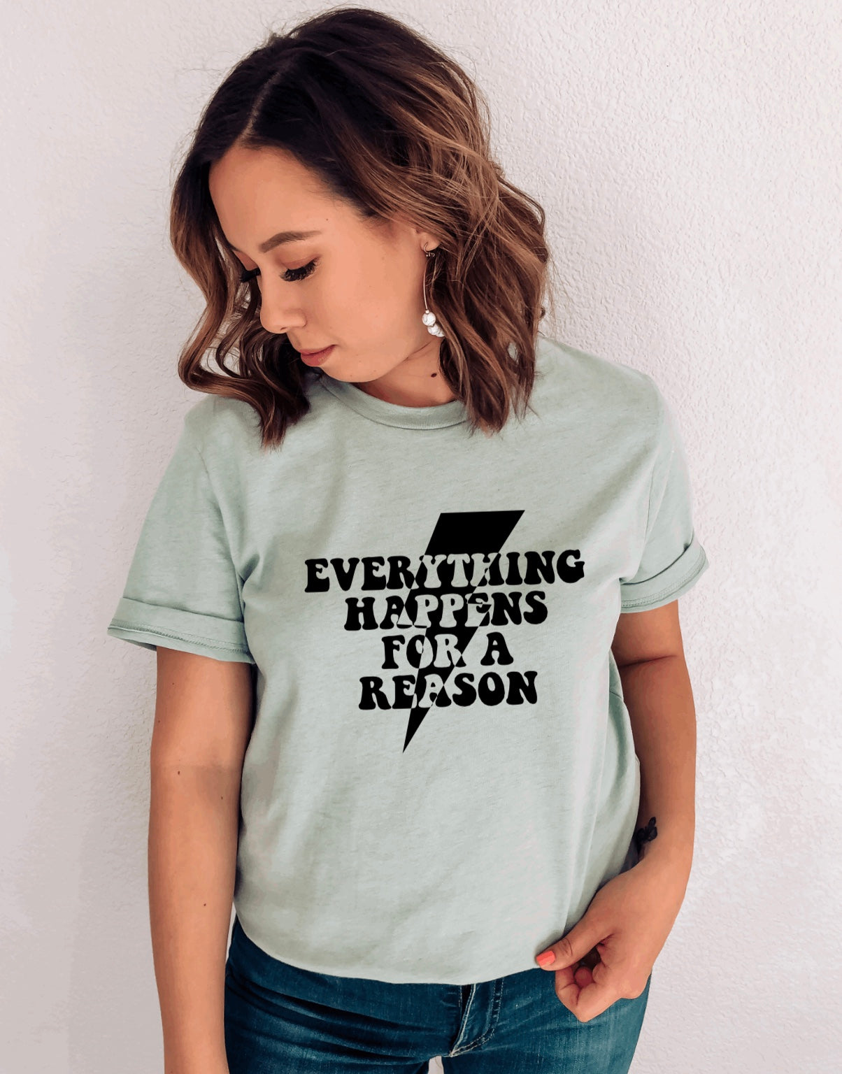 Everything Happens for a Reason- Retro lightening t-shirt