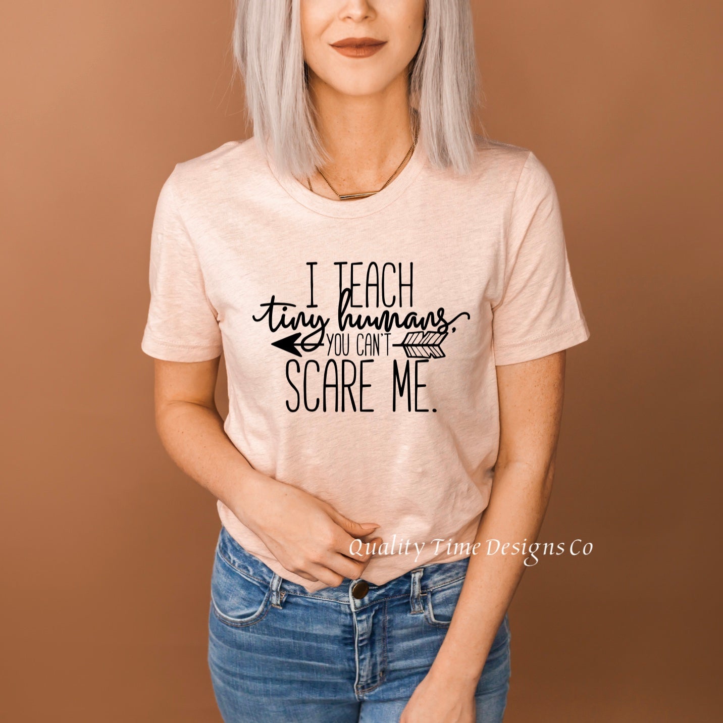 I teach tiny humans you can’t scare me t-shirt 
