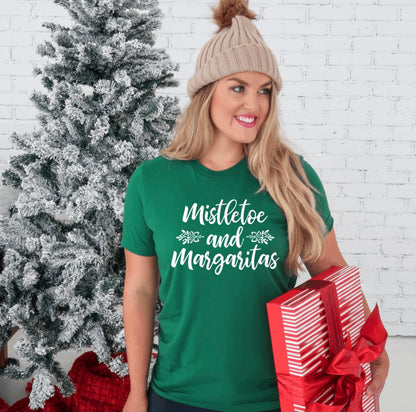 Mistletoe and margaritas t-shirt 