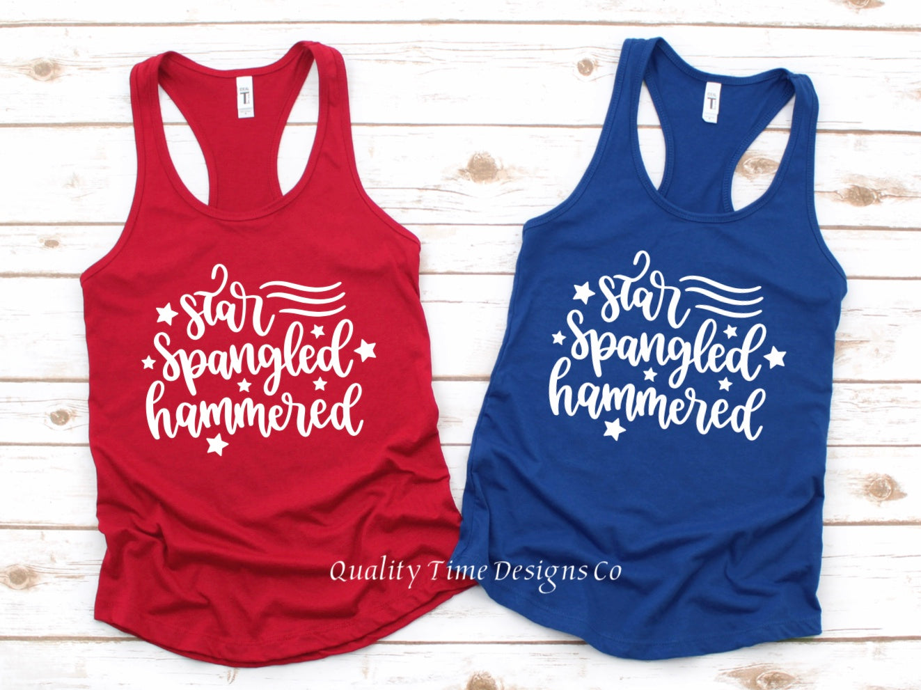 Star spangled hammered tank top