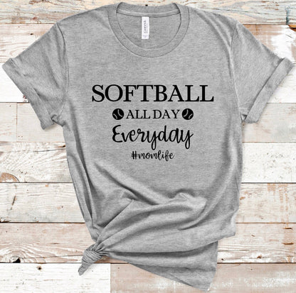 Discounted Item- Softball All Day Everyday- Medium mom t-shirt