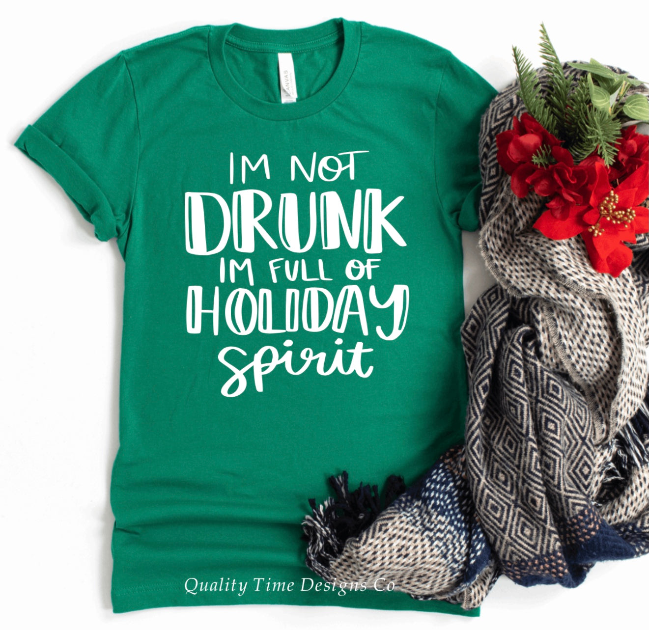 I’m not drunk I’m full of holiday spirit t-shirt 