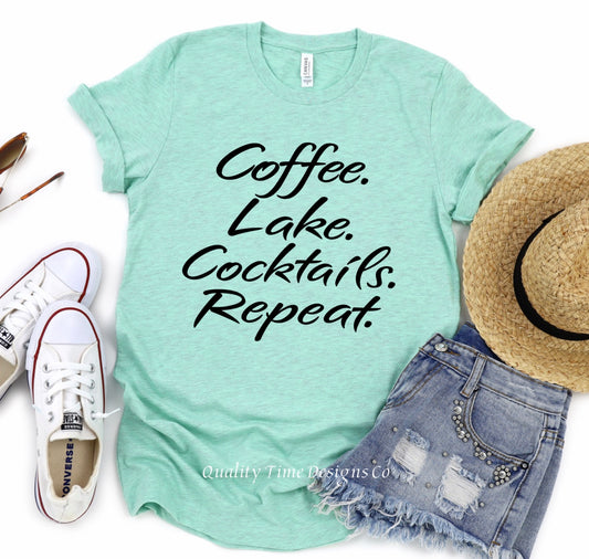 Coffee lake cocktails repeat t-shirt 