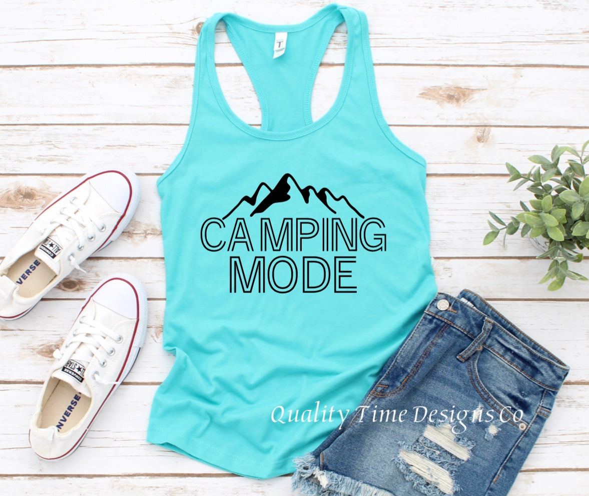 Camping mode racer back tank top