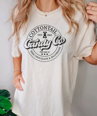 Cottontail candy co comfort colors Easter t-shirt for women in ivory 