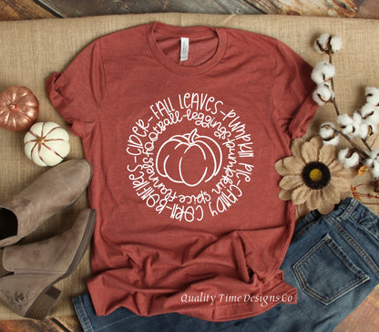 Fall favorite things pumpkin t-shirt 