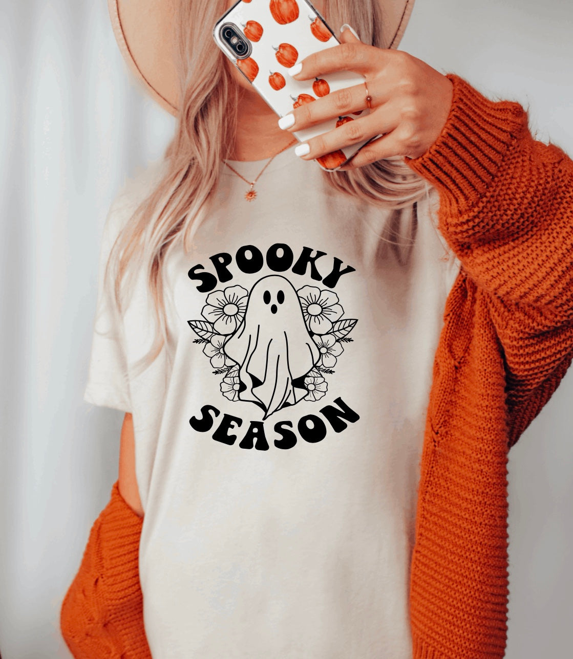 Spooky season floral ghost t-shirt 