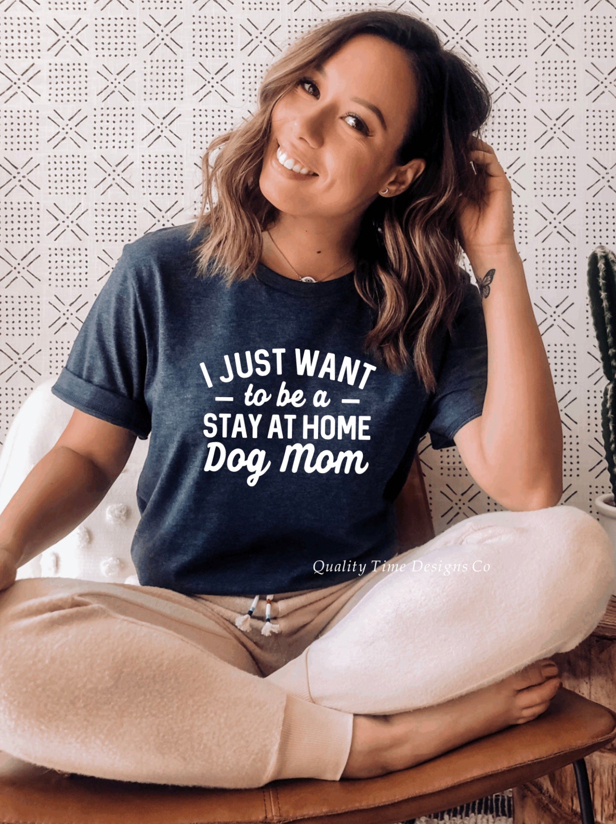 I just want to be a stay at home dog mom t-shirt 