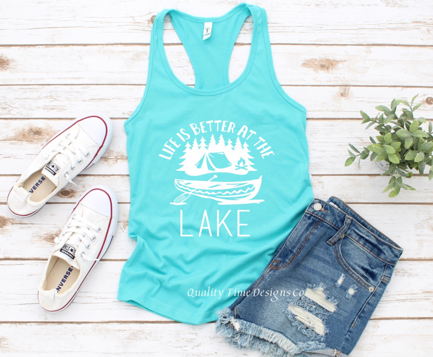 Life is better at the lake racer back tank top 