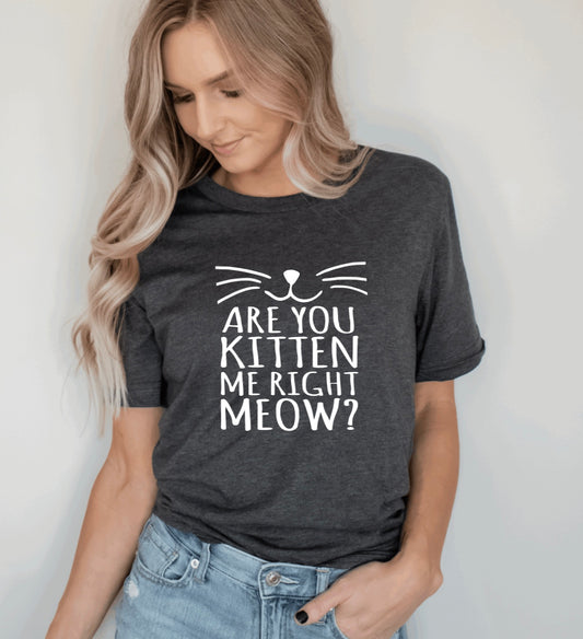 Are you kitten me right meow t-shirt 