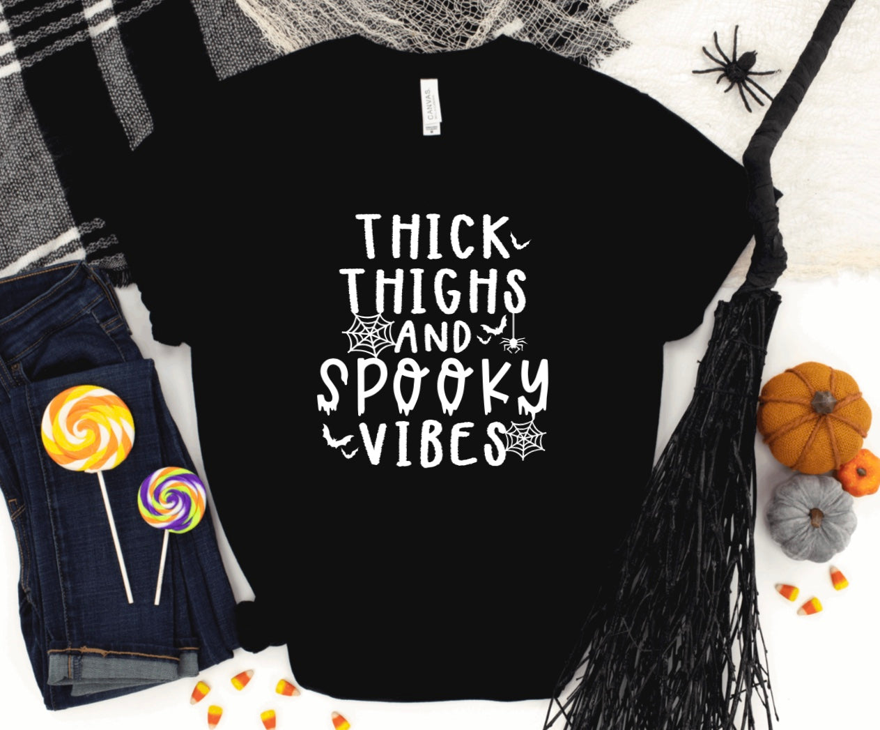 Thick thighs and spooky vibes t-shirt 