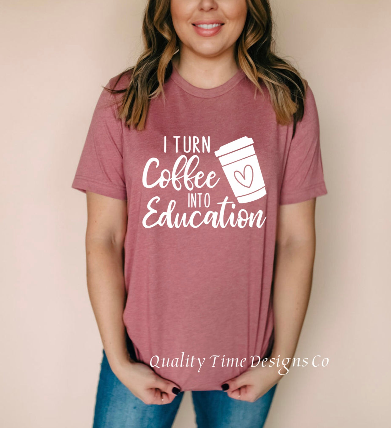I turn coffee into education t shirt