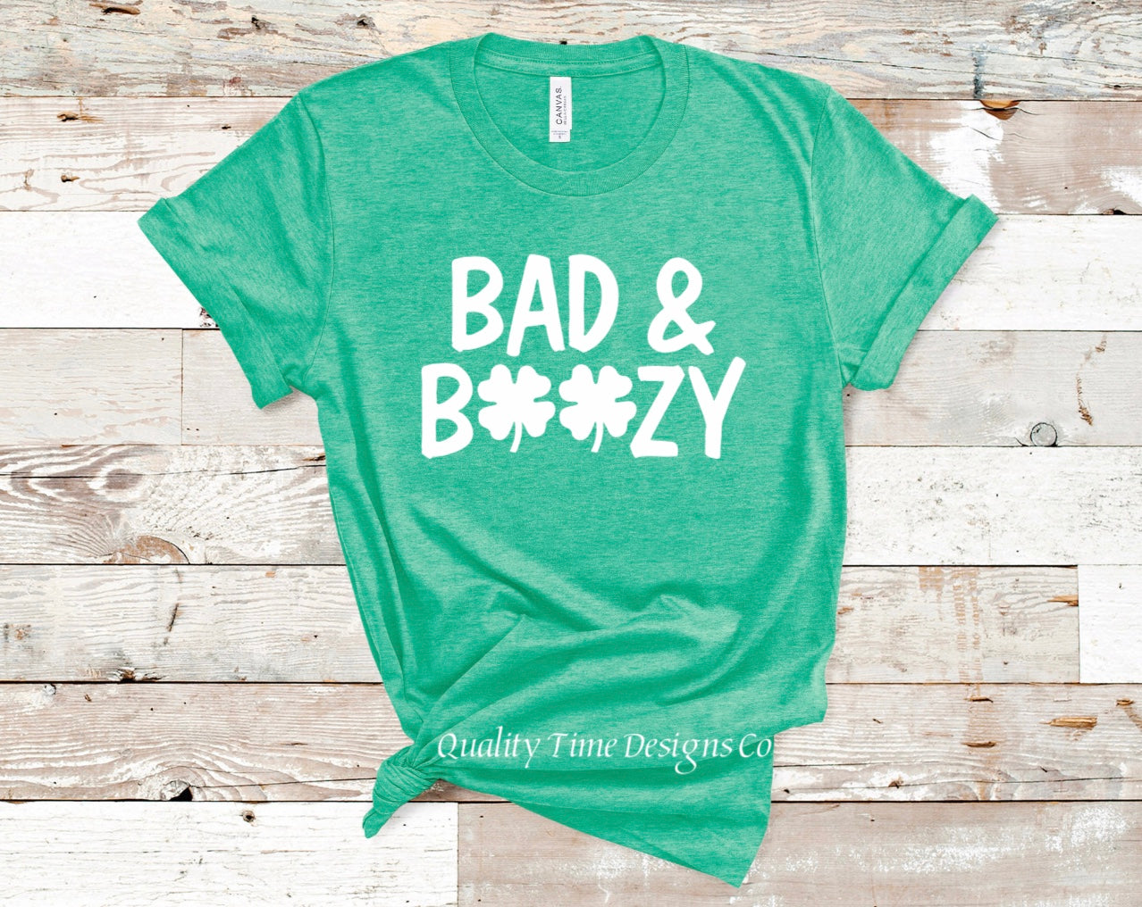 Bad and boozy st Patrick’s day green t shirt