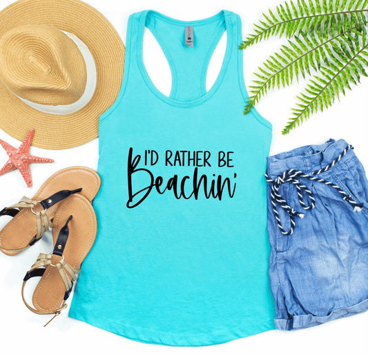 I’d rather be beachin racerback tank top 