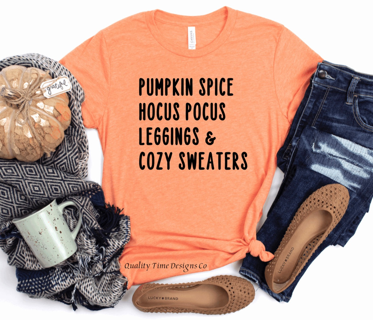 Pumpkin spice Hocus Pocus leggings and cozy sweaters t-shirt 