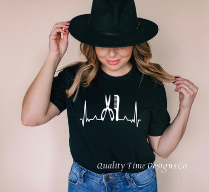 Hairstylist heartbeat t-shirt