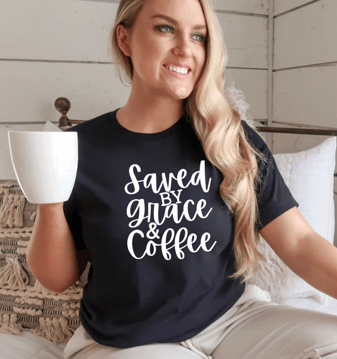 Saved by Grace and coffee t-shirt 