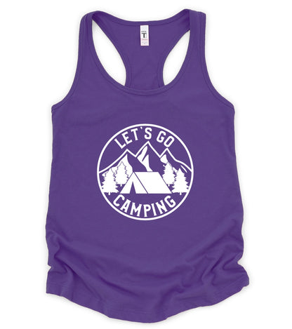 Let’s go camping racerback tank top 