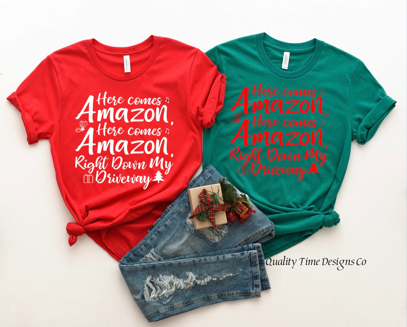 Here comes Amazon here comes Amazon right down my driveway t-shirt 