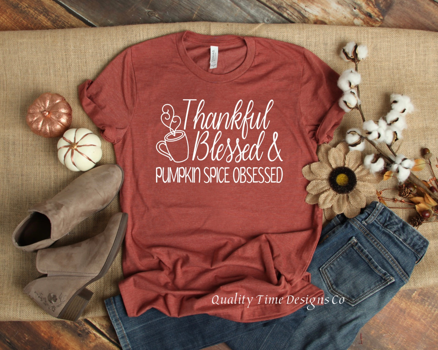 Thankful blessed and pumpkin spice obsessed t-shirt 