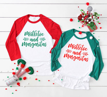 Mistletoe and margaritas raglan 