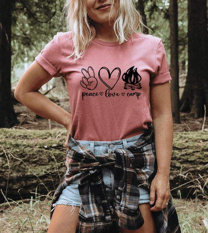 Peace love camping t-shirt 