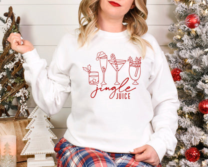 Jingle Juice unisex crewneck sweatshirt in white 