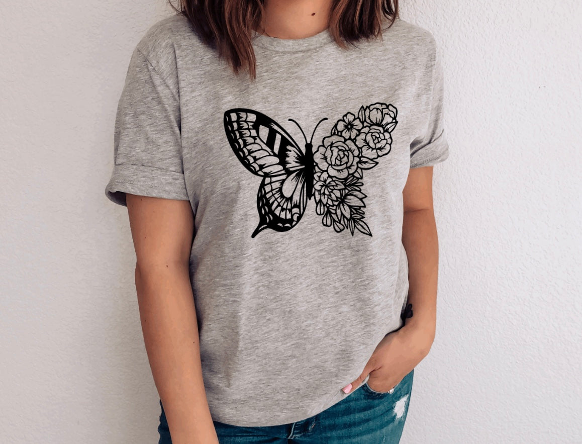 White shirt best sale with butterfly