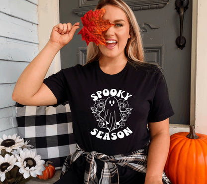 Spooky season floral ghost t-shirt 