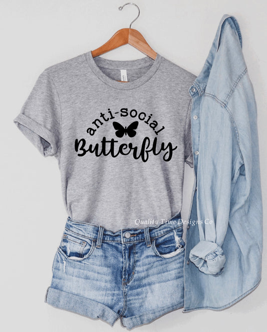Anti social butterfly t-shirt 