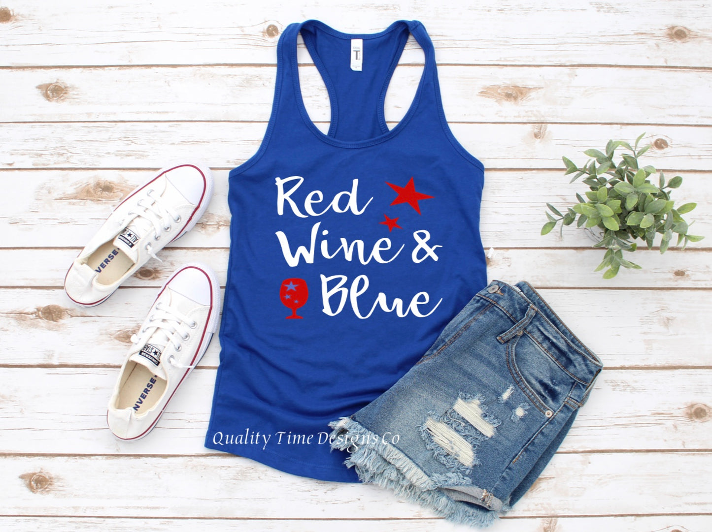 Red Wine and Blue racerback tank top