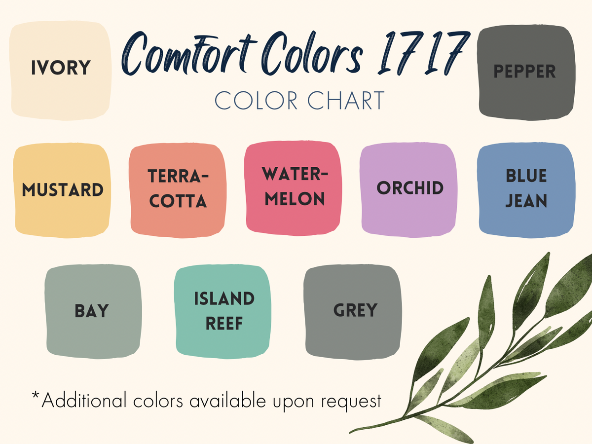Comfortable Color Codes Comfort Colors Color Chart
